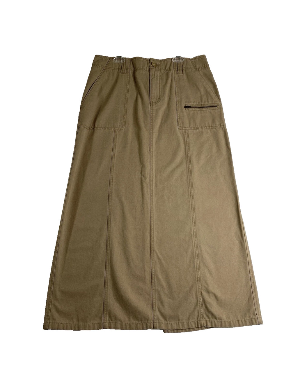 Y2K Eddie Bauer Khaki Skirt Womens Sz 8 100% Cotton Tan Casual Gorpcore Granola
